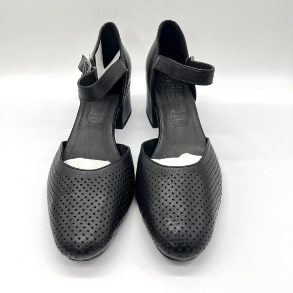 Spring Step Womens 41 EU 9.5 - 10 US Black Leather Block Heels Pumps Shoes - Picture 2 of 15